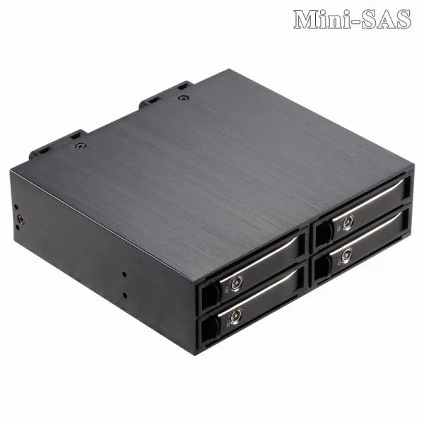 2.5in Aluminum 4-bay Mobile Rack Backplane for 2.5in SATA/ MiniSAS Drives Hot Swap SSDs/HDDs From 7-15mm Hdd Enclosure