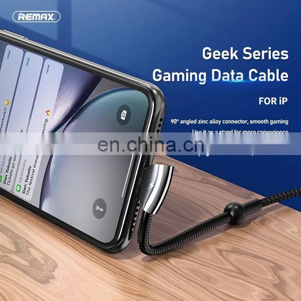 Remax Qiker Series RC-061i 1.2M High-hardness Metal Shell Special Games Multi-function Data Nylon Phone Right Angle Usb Cable photo-6