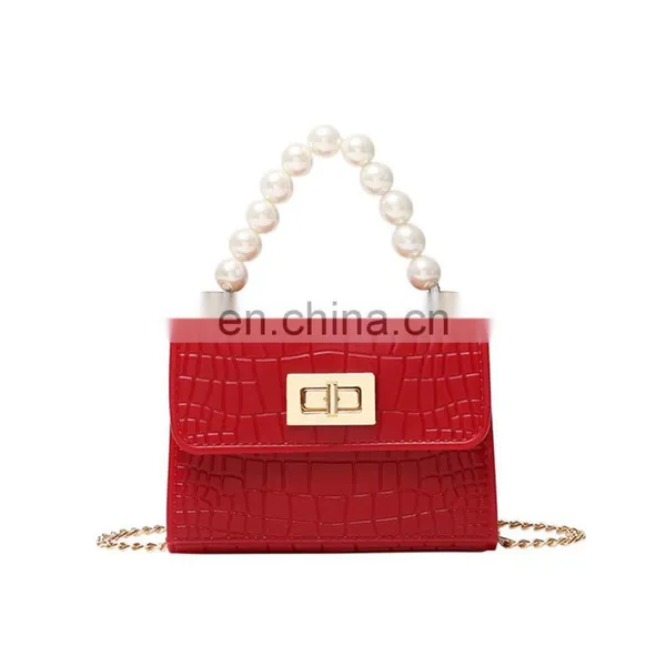2021 Designer Lady Solid, Color Pvc Jelly Purse Chain Stone Pattern Party Bag Crossbody Purses Ladies Small Bags Women Handbags/ photo-3