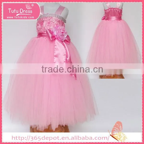 Bright Green Viridity Puffy Light Dress Tulle Skirt Children Frocks Designs photo-2