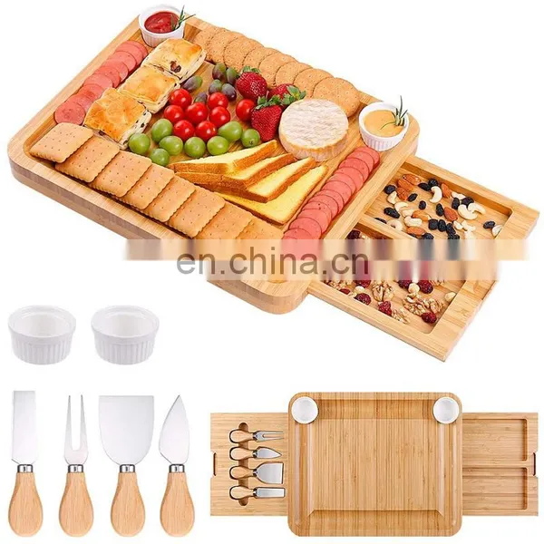 Top Seller High Quality Multifunction Durable Premium Bamboo Cheese Board photo-3