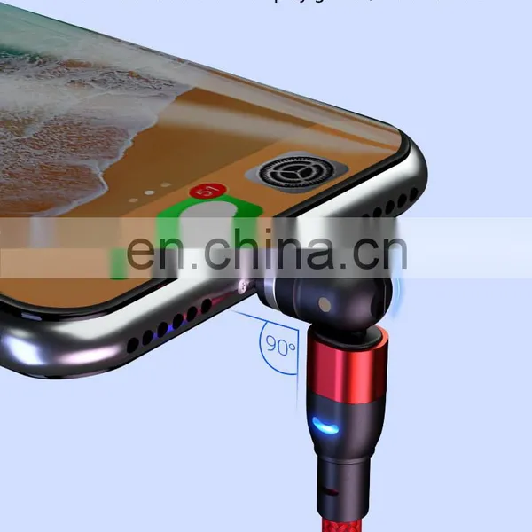 Wholesale 540 Rotation 3in1 3A Fast Charge Data Transfer Magnetic Charging Data USB Cable for Iphone photo-3