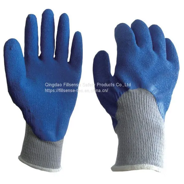 10Gauge 21S Cotton Liner Latex Crinkle 3/4 Coated Work Gloves photo-3