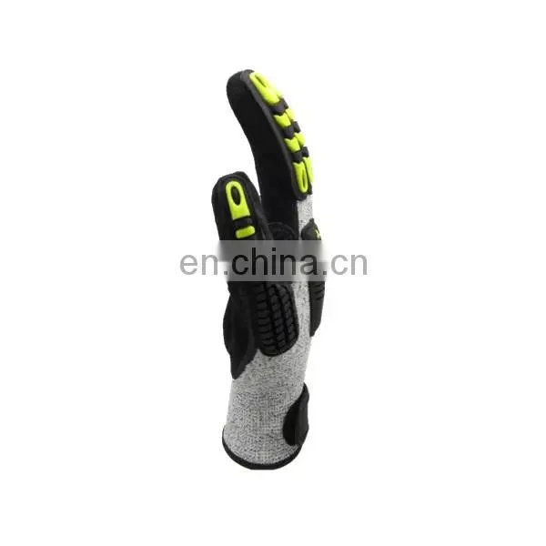 High Quality Anti-cut Level 5 HPPE En388 Anti Vibration Shock TPR Protective Safety Working Impact Gloves photo-5