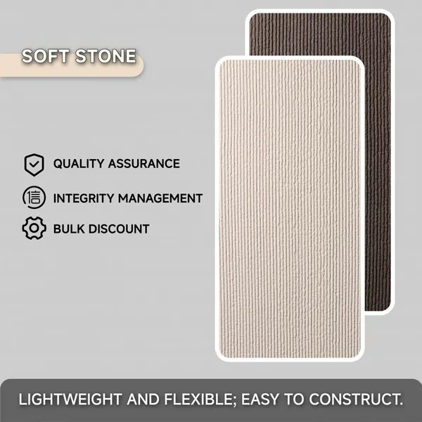 Bendable Ridge Stone Flexible Soft Stone Panel Zero Crack for Curved Wall Column Facade Indoor Outdoor Decoration