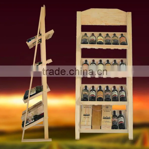 Wooden Wine Display Rack for Promotion,wine Racks With Glass Holders photo-5