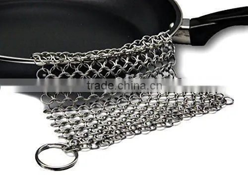 Cast Iron Cleaner Stainless Steel Chainmail Premium Scrubber Pans Pots Griddles photo-3