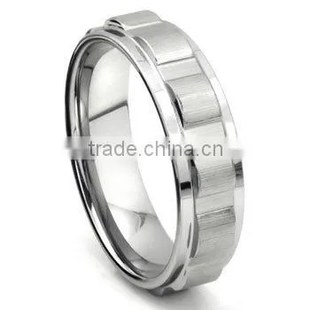 Tungsten Carbide 7mm Coin Edge Wedding Band Ring, Coin Edge Tungsten Ring Made In China