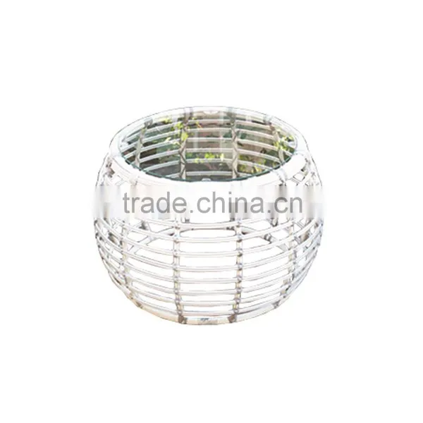 Round Shaped Outdoor Leisure White Soft PE Rattan Material Bali Synthetic Rattan Furniture photo-3