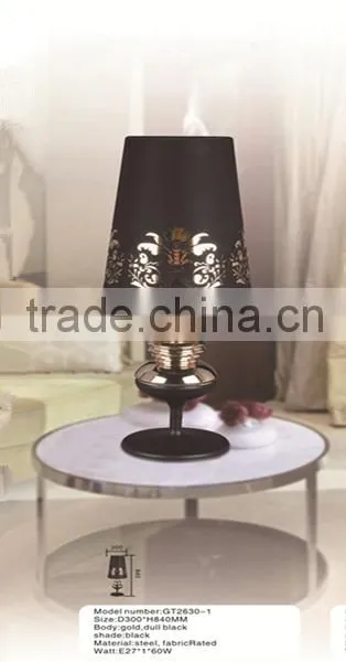 American Style Metal Frame Decorative Table Lamp With Black Fabric Shade