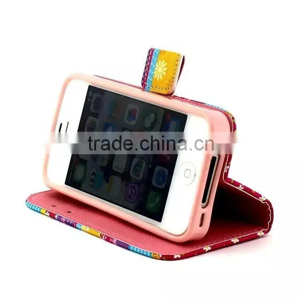 Retail Packing Leather Phone Case for IPhone 4 4S photo-2