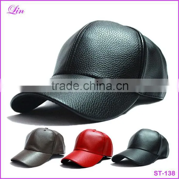PU Leather Baseball Cap Biker snapback Hats