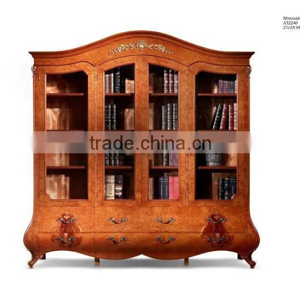 Classic Arab Design Office Furniture Solid Wood Office Desk and Chair European Style Bookcase photo-2