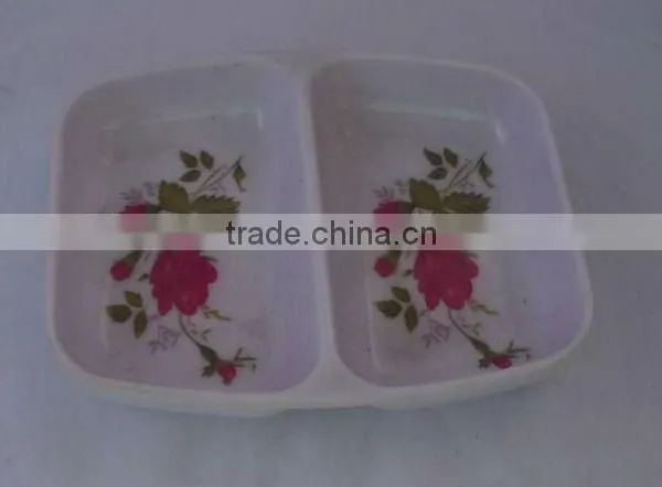 Melamine Rectangular 2-section Saucers