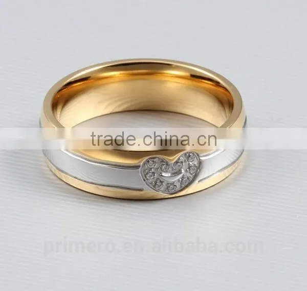 New CZ Cubic Zirconia Couple Wedding Rings 18k Gold Men and Women Jewelry photo-4
