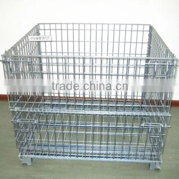 foldable metal storage cage for logistics and supermarket