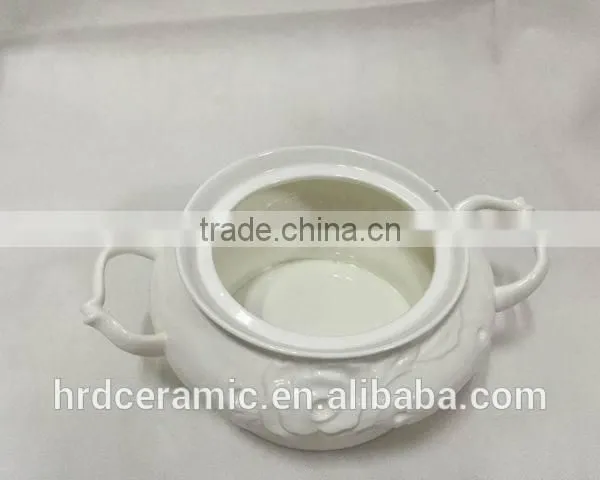China Manufacturer Stocked Small Ceramic Porcelain Soup Tureen photo-4