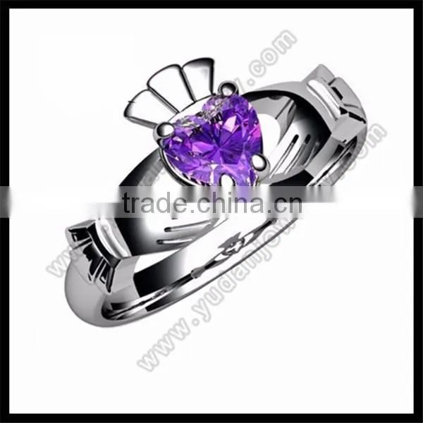 Custom Sapphire Claddagh Ring photo-4