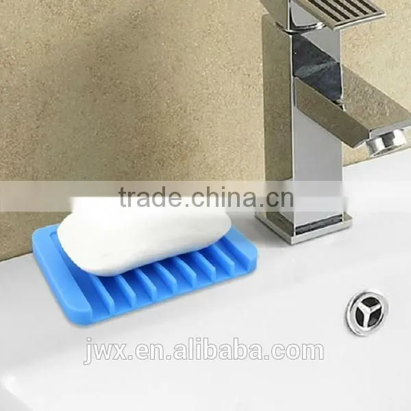 Blue Silicone Soap Support Restroom Hands Washing Tool photo-2