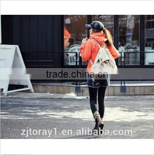 Plain Army Canvas Drawstring Backpack Women photo-4
