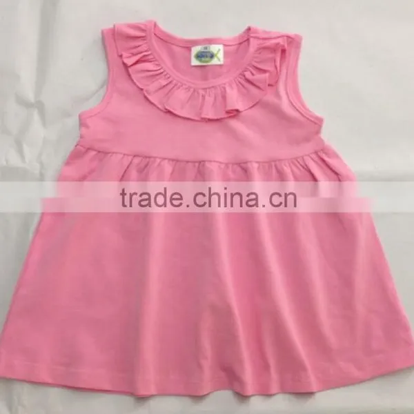 Top Fashion Remake Designer Kids Clothes Girls Ruffle Top Sleeveless Red Fancy Tops for Girls photo-5