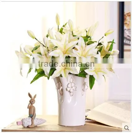 2016 Home Decoration White Glazed Gild Ceramic Flower Vase for Wedding Decor Supplier's Choice photo-3