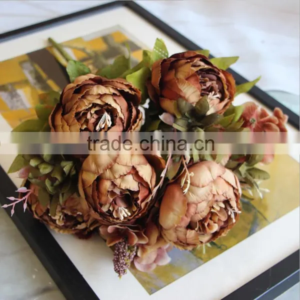 High Quality Artificial Flowers Vintage Peony Silk Flower Single Artificial Peony Wedding Flowers photo-2