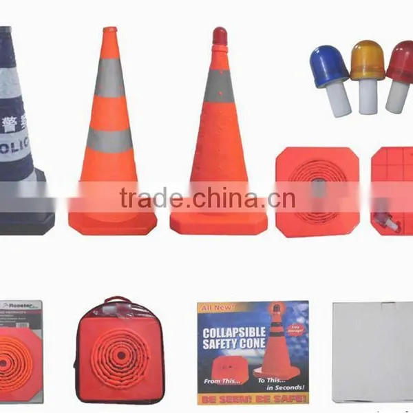30cm/40cm/60cm/70cm Reflective Traffic Cone With Different Colors & Packing / Flexible/collapsible/retractable Safety Road Cone Quality Choice