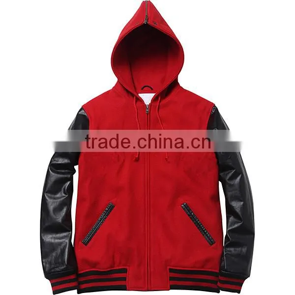 Wool Varsity Jacket Hood With Zipper photo-2