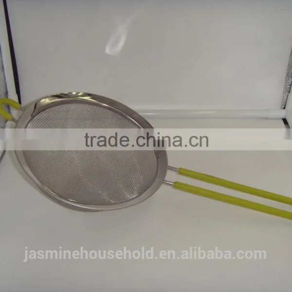 High Quality Stainless Steel Mesh Strainer & Colander With Long Silicone Handle photo-4