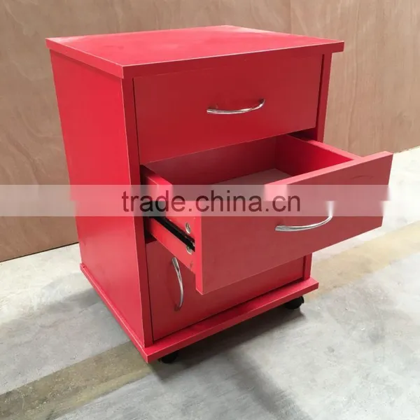 Modern Adjustable Red Color Storage Bedside Table Cabinet photo-6