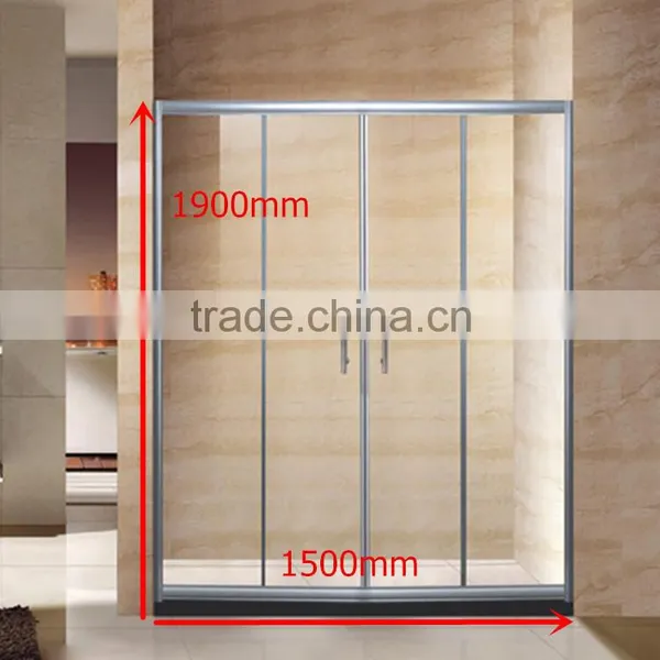 Bathroom 4 Panels Tempered Safety Glass Sliding Shower Doors D07 photo-2