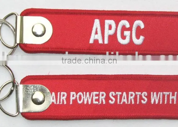 embroidery key chain with D ring