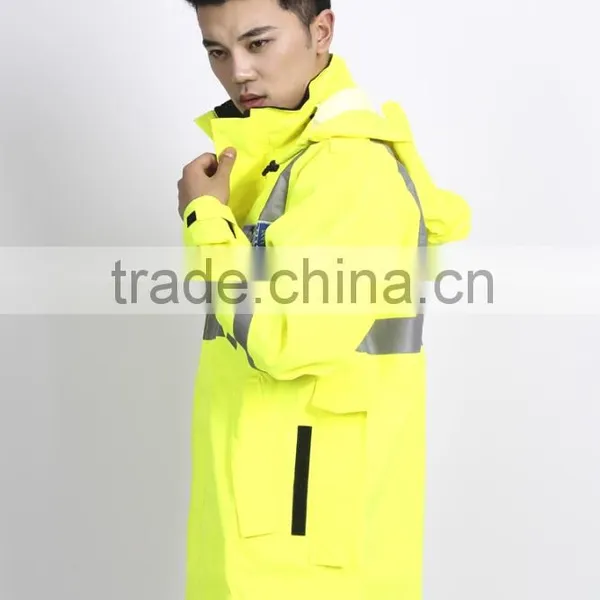 Waterproof Hooded Rain Wear Polyster PVC Coated Police Raincoat photo-2