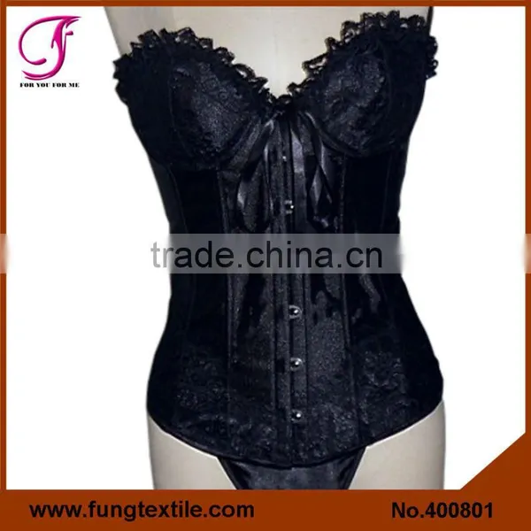 400802 Woman Satin Lace Slimming OverBust Sexy Tight Corset photo-2