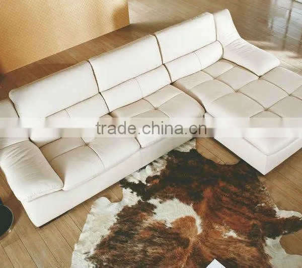 Indian Indoor Furniture White Leather Sectional Sofa Modern Quality Choice photo-2