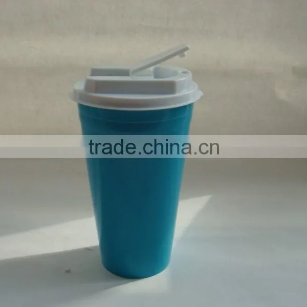 Colorful 16OZ Double Wall Plastic Coffee Tumbler With Lid photo-4