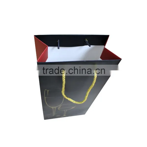 Top Grade Fsc Black Wine Gift Paper Bag photo-4