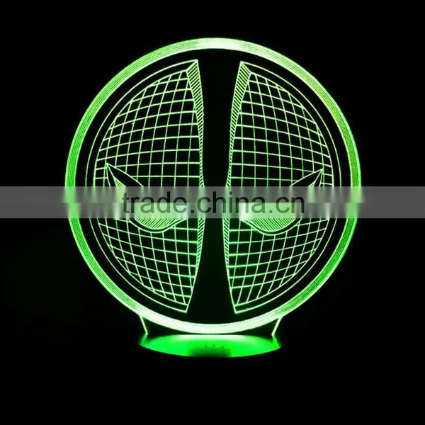 3D Optical Illusion Spiderman Pattern Night Light 10 Colorful LEDs Ultra-thin Acrylic Light Panel AA Battery or DC 5V photo-4