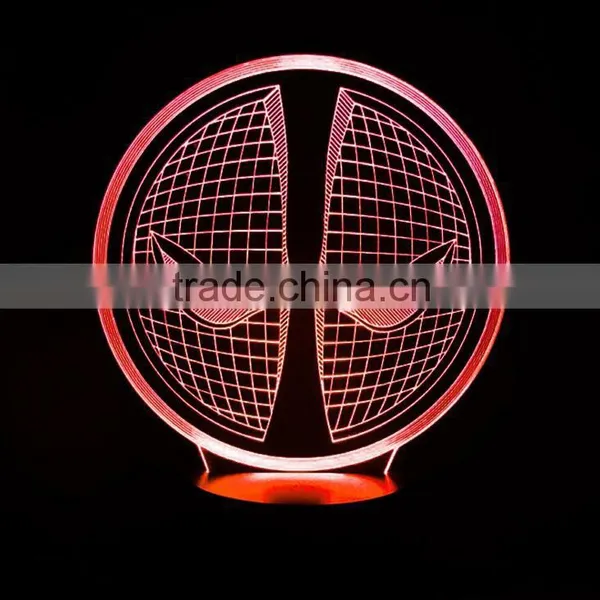 3D Optical Illusion Spiderman Pattern Night Light 10 Colorful LEDs Ultra-thin Acrylic Light Panel AA Battery or DC 5V photo-5