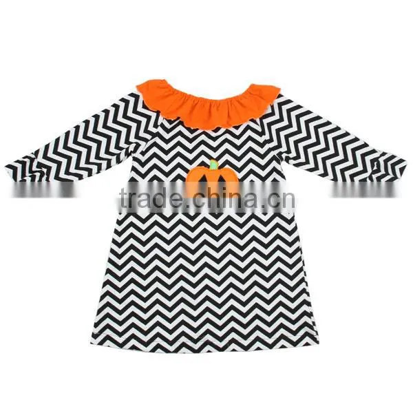 2016 Newest Kids Halloween Costumes Handmade Baby Dress Boutique Fashion Halloween Dress Long Sleeve Chevron Dress photo-2