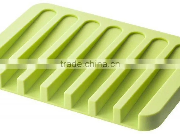 Unbreakable Colorful Bathroom Washable Silicone Soap Holder Drying Tray Soap Saver photo-3