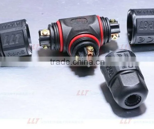 2 Pin 3 Pin IP67 Solderless Screw Terminal Waterproof T Connector photo-2