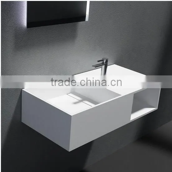 China Manufacture,wall Hung Wash Basin Solid Surface Wash Basin,Artificial Stone Washing Basin photo-3