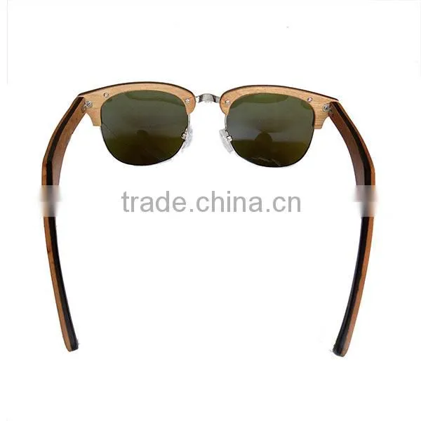 2016 New Design Duwood Blue Sunglasses Half Frame Wood Sunglasses photo-4