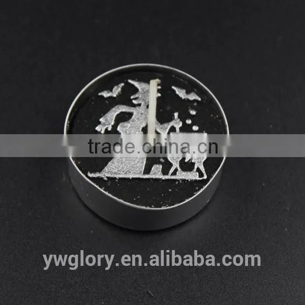Black and Sliver Glitter Halloween Tea Light, Halloween Spider Light, Witch and Ghost Tea Light photo-3