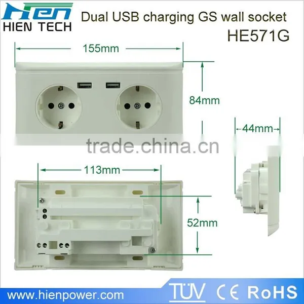 China Manufacture Usb Wall Socket Europe Wall Outlet Socket eu photo-5