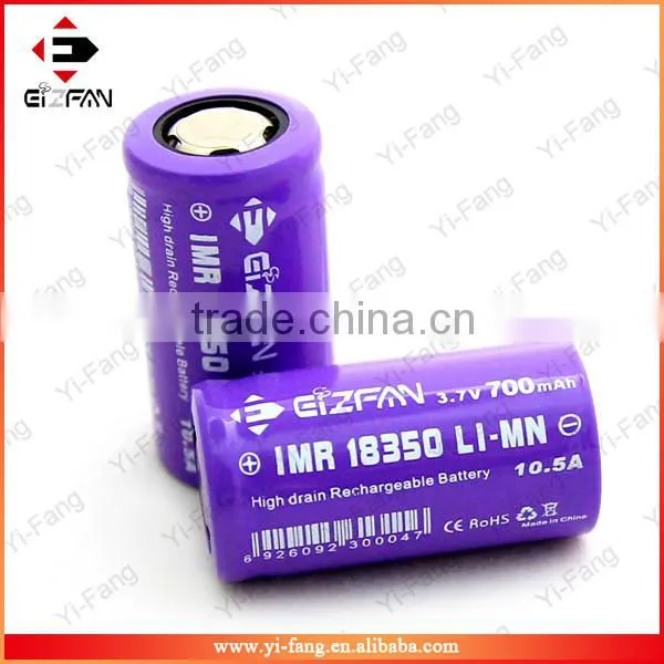 New Purple EFAN High Drain IMR 10.5A 18350 700mah 3.7v LiMn Battery Flat Top(1pc) photo-4