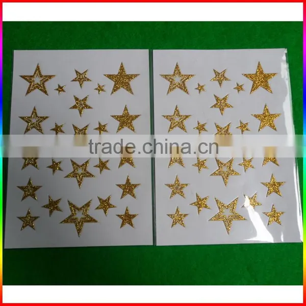 Gold Stars Glitter Powder Stickers photo-3