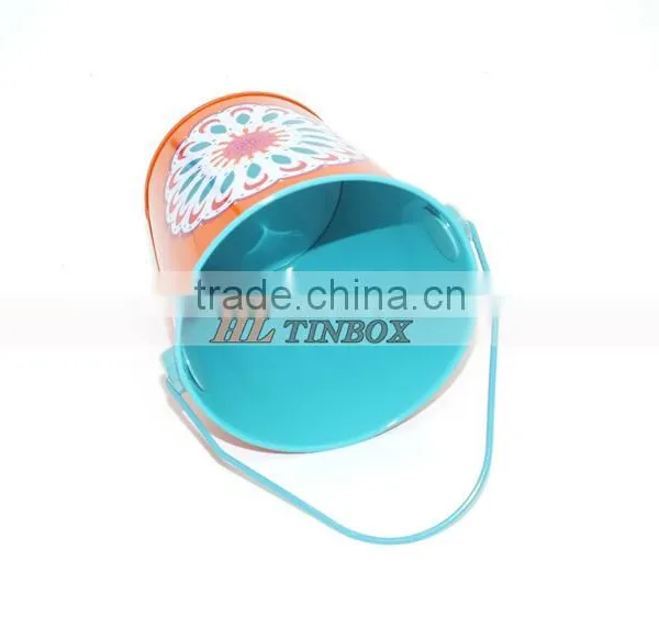 Colorful Handle Round Shape Metal Bucket Tin Can photo-5